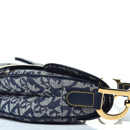 Christian Dior Monogram Saddle Bag Blue 9 of 9