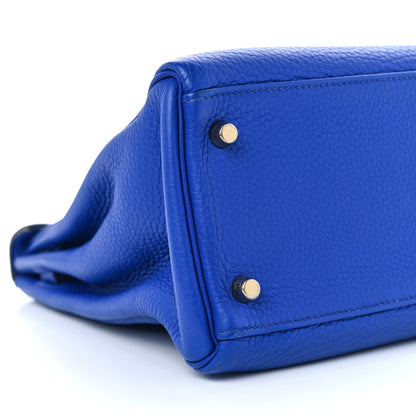 Hermes Taurillon Clemence Kelly Retourne 32 Bleu Electrique 9 of 13