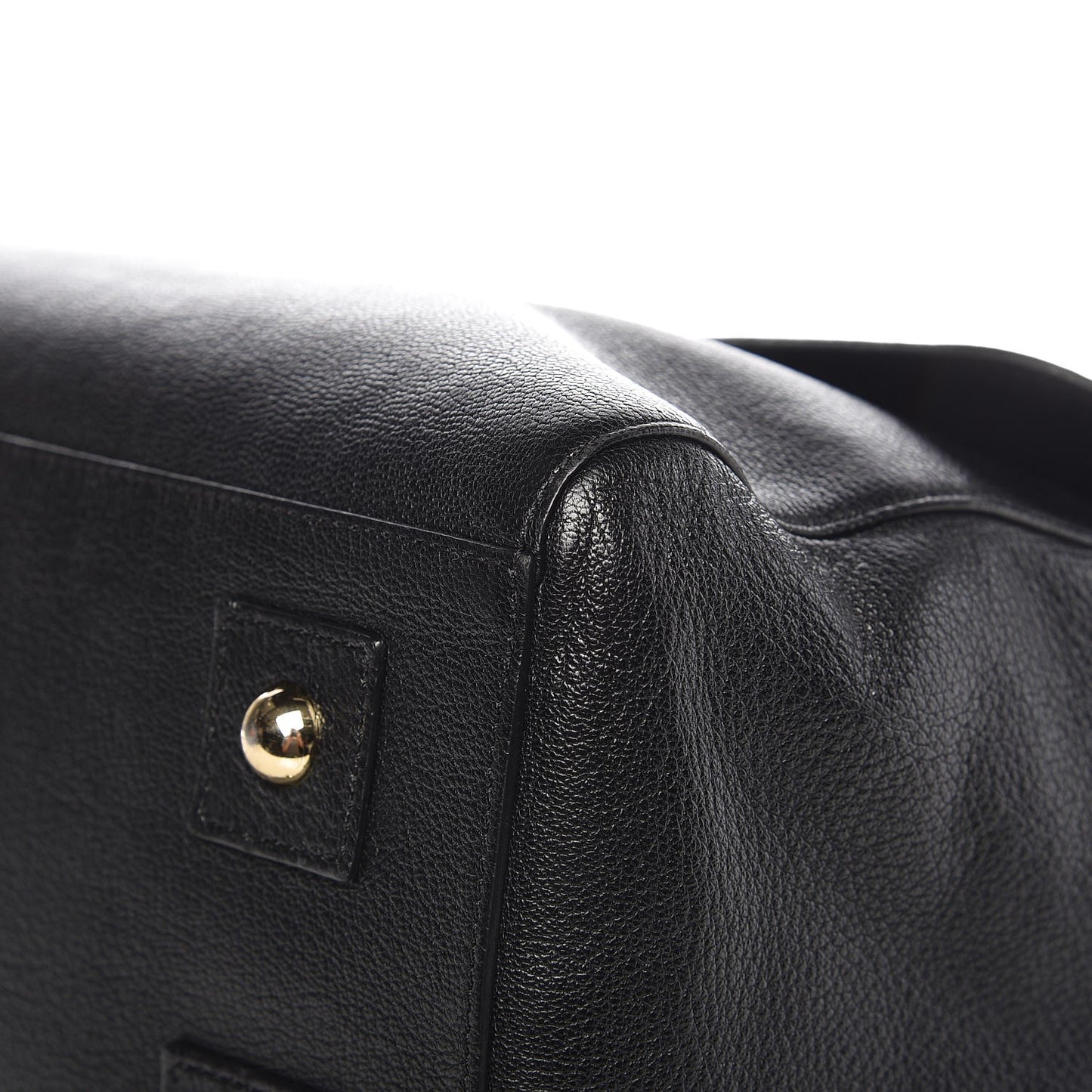 Glossy Goatskin Medium Del Rey Satchel Black