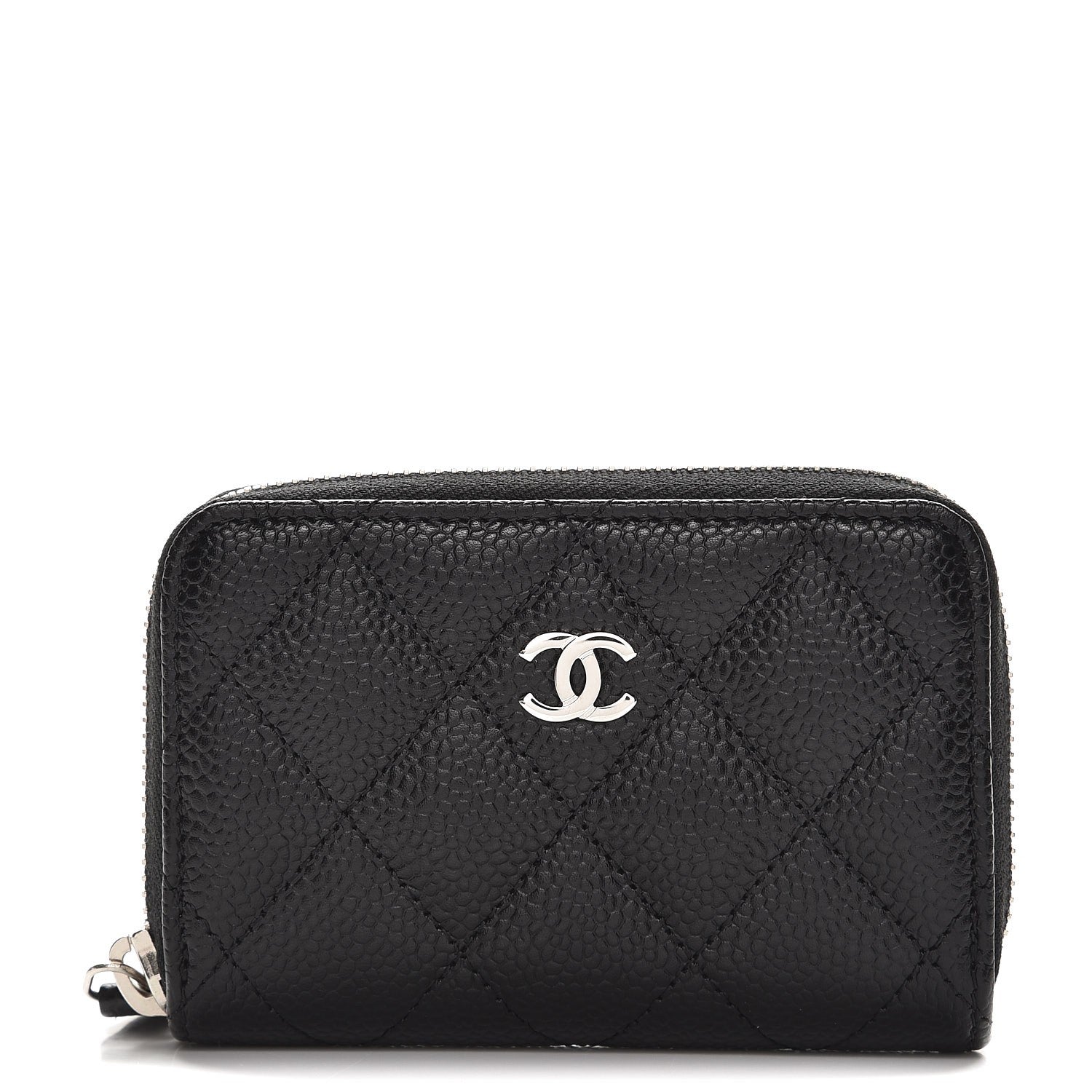 Chanel Caviar Quilted Zip Coin Purse Black 1 of 8