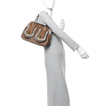 Fendi Calfskin B Bag Brown Grey 2 of 15