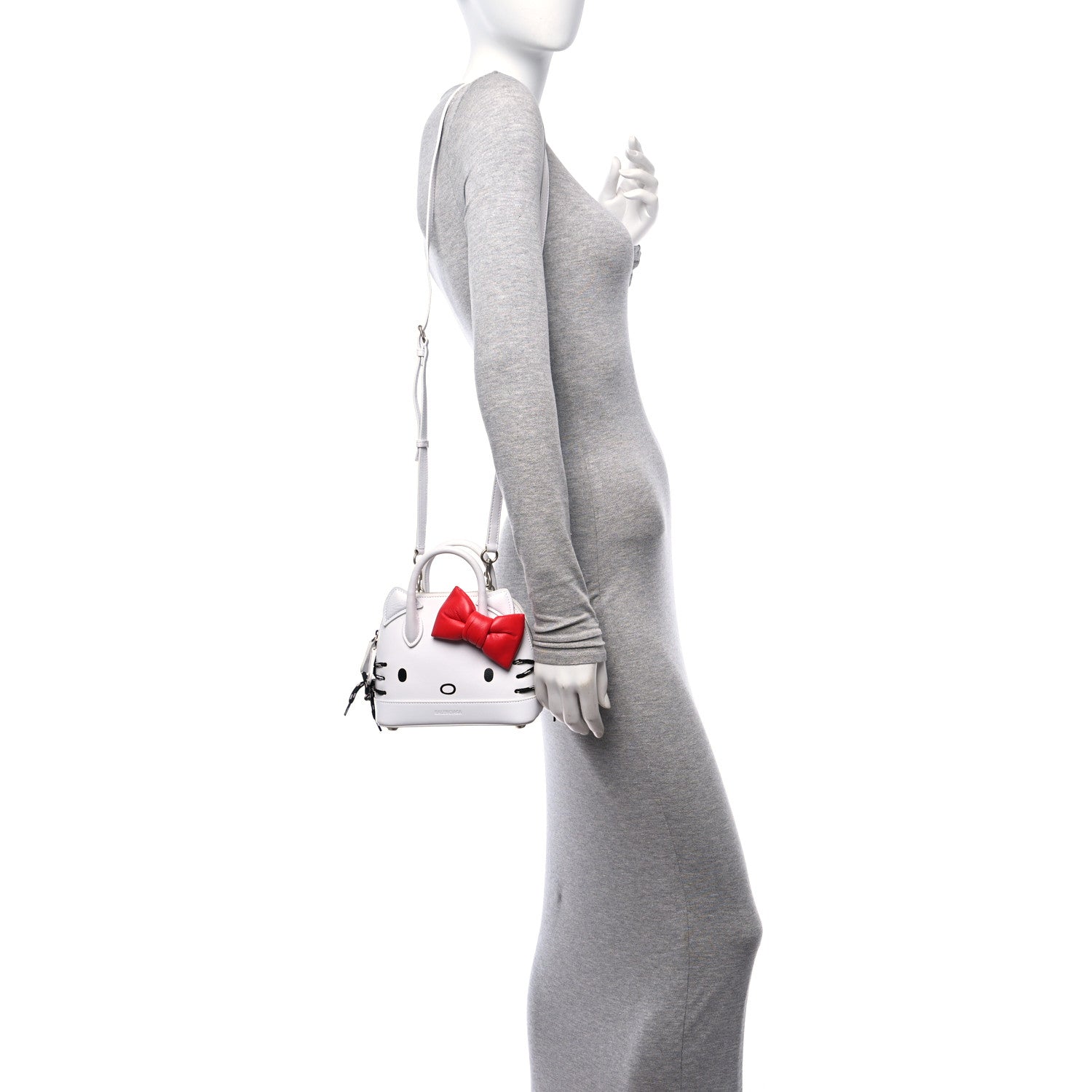 Balenciaga Calfskin Hello Kitty XXS Ville Top Handle Bag White 2 of 9