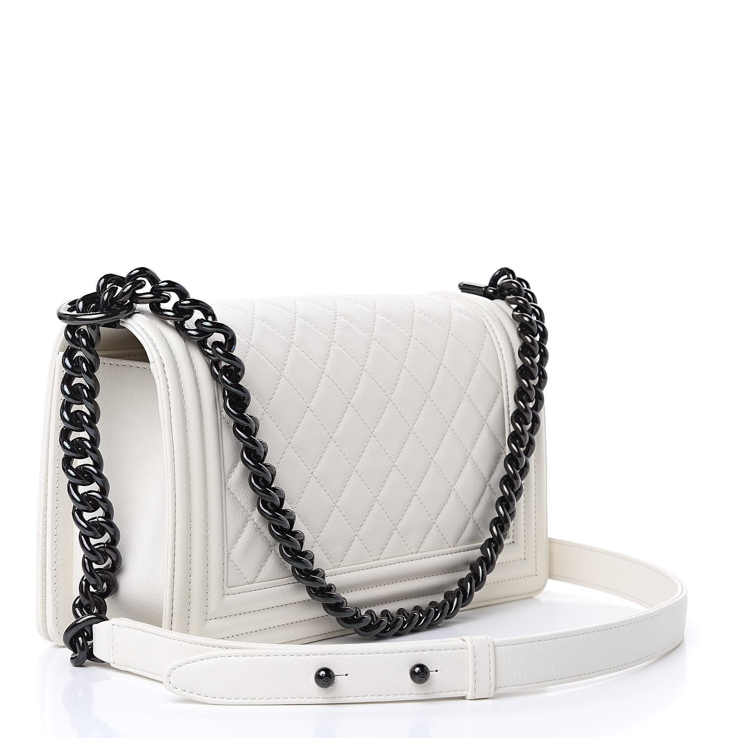 Chanel Calfskin Quilted Medium Boy Flap White 3 of 10