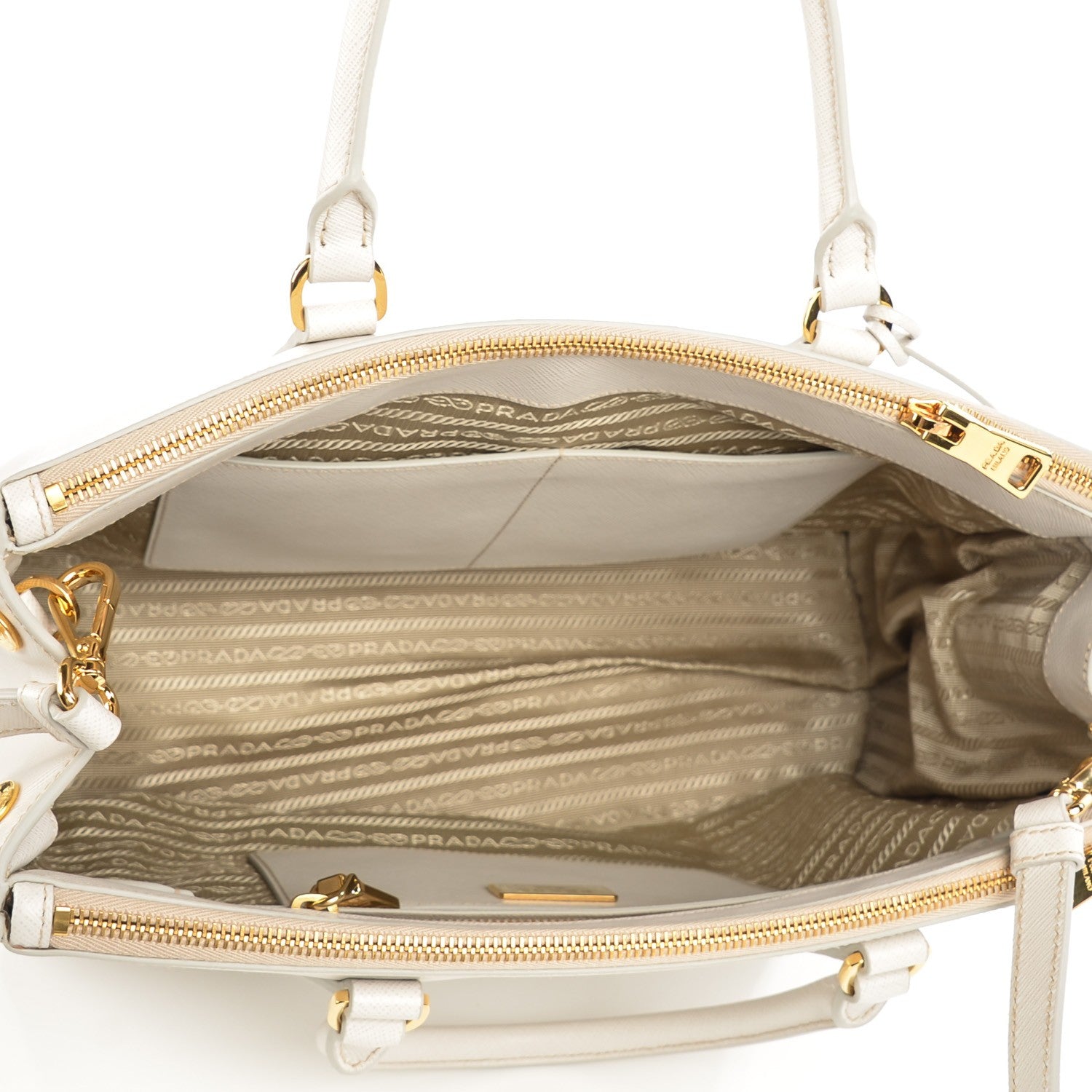Prada Saffiano Medium Galleria Double Zip Tote Talco 14 of 17