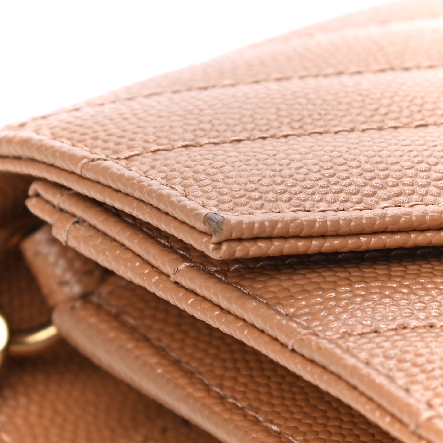 Grain De Poudre Matelasse Chevron Monogram Chain Wallet Dune