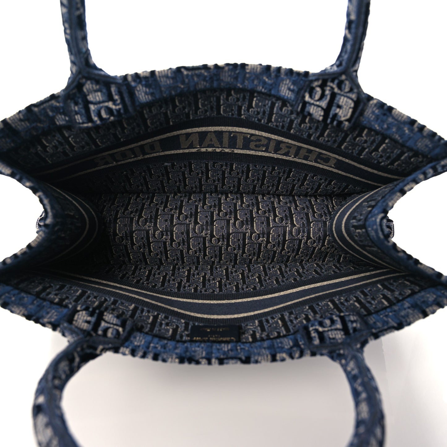 Oblique Velvet Medium Book Tote Blue Multicolor