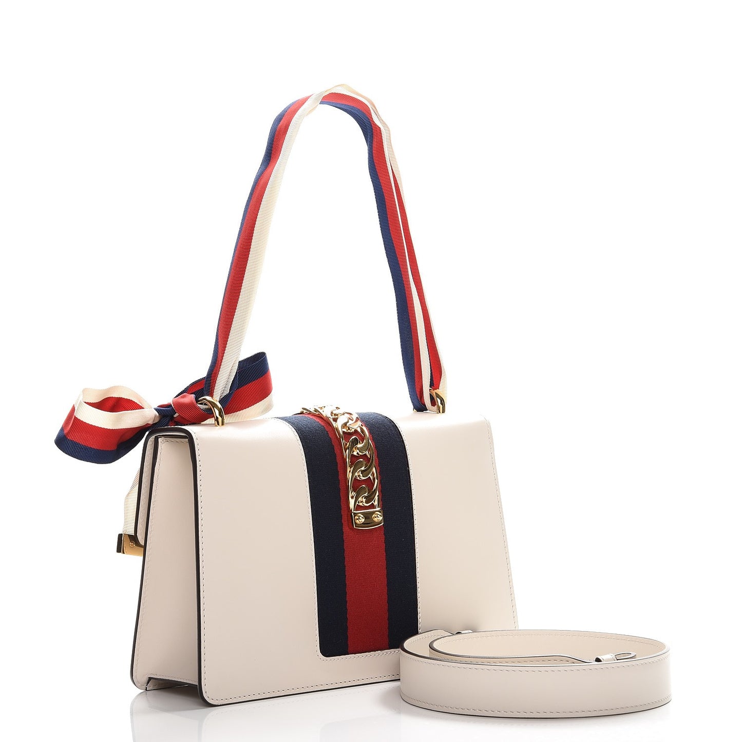 Calfskin Small Sylvie Shoulder Bag Off White