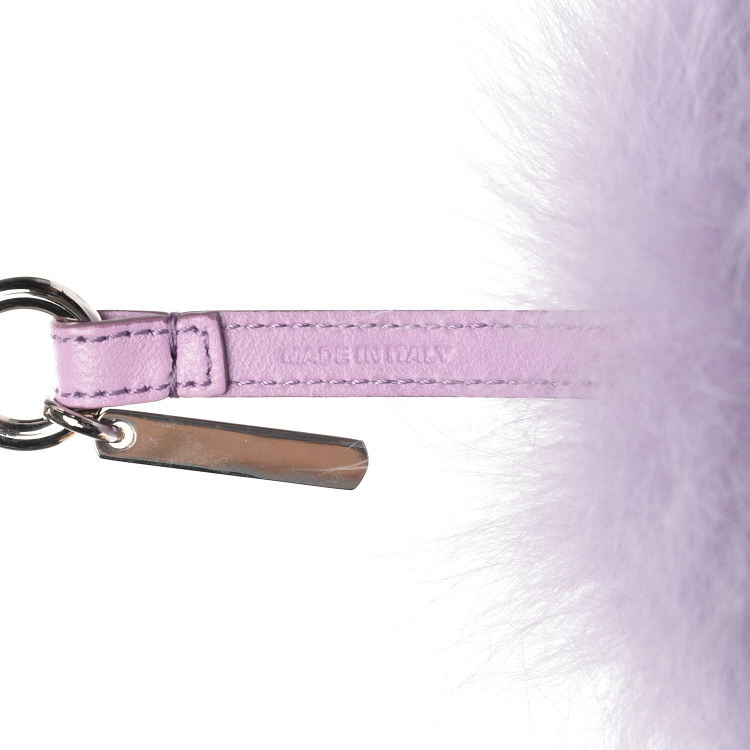 Fendi Fox Fur Shiny Nappa Bi-Color R ABCharm Bag Charm Lilla Blue Violetta 3 of 5