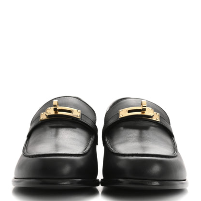 Hermes Calfskin Womens Destin Loafer 38 Black 3 of 10