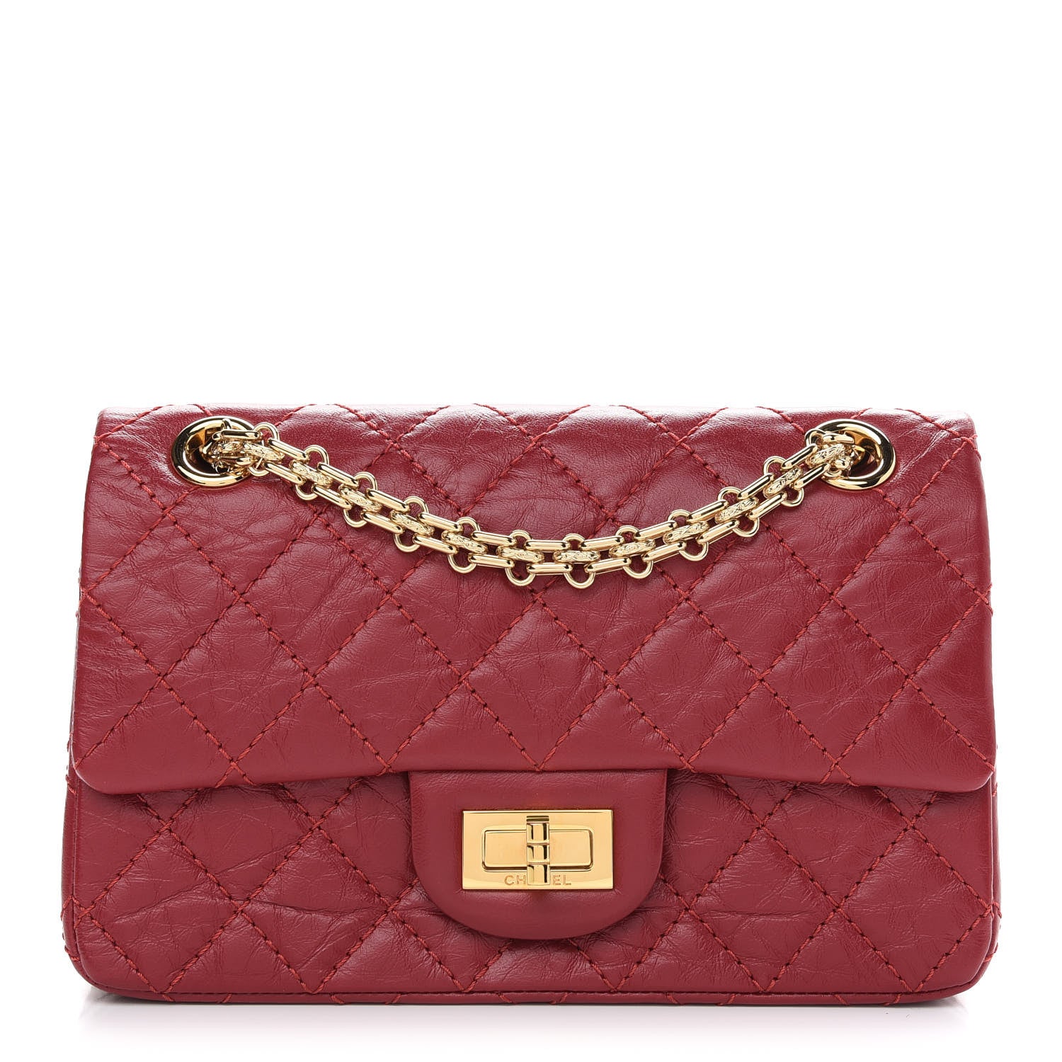 Chanel Aged Calfskin Quilted 2.55 Reissue Mini Flap Red 1 of 9