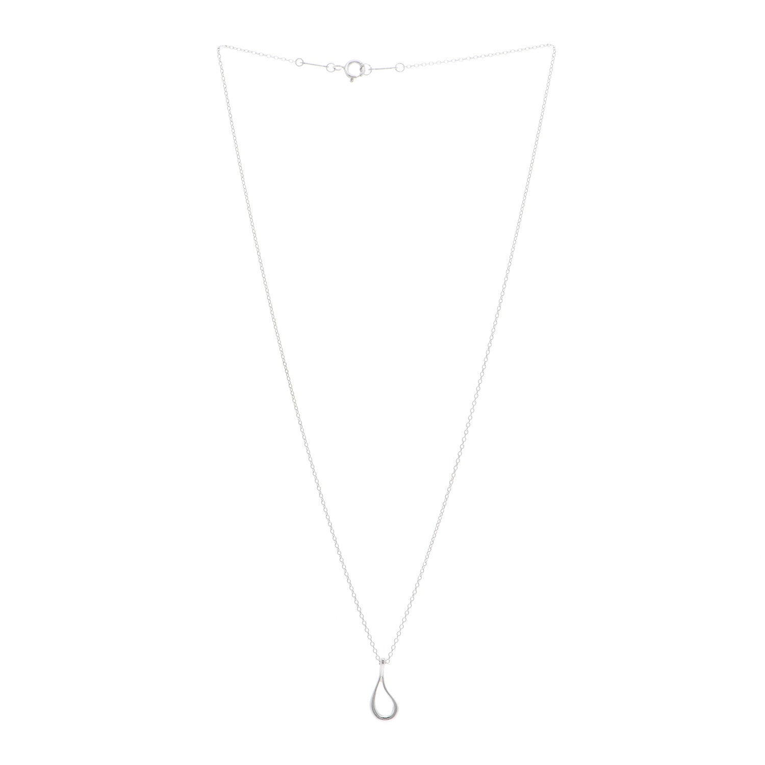 Tiffany Sterling Silver Elsa Peretti Open Tear Drop Pendant Necklace 3 of 4