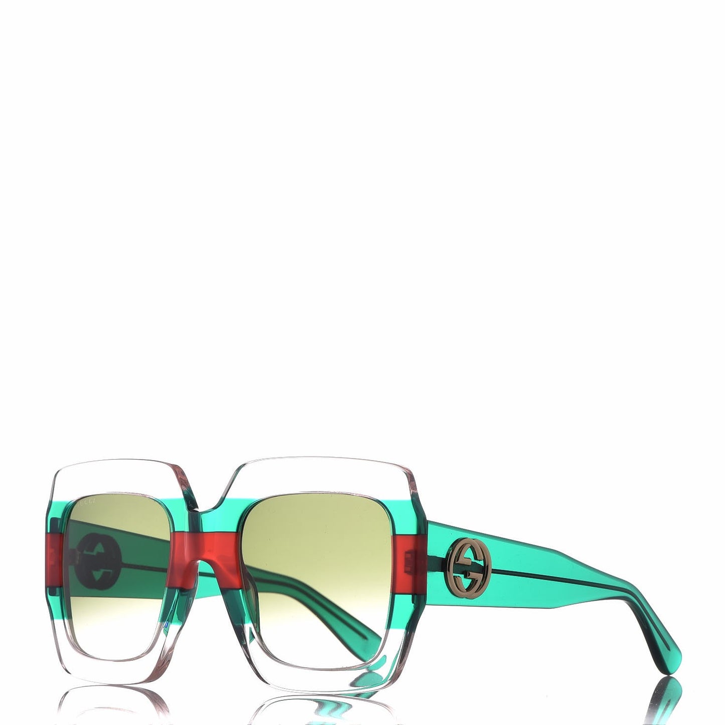 Square Web Frame GG0178S Sunglasses Green Red