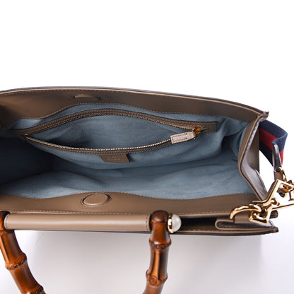 Gucci Nappa Bamboo Web Medium Nymphaea Top Handle Bag Brown 5 of 12