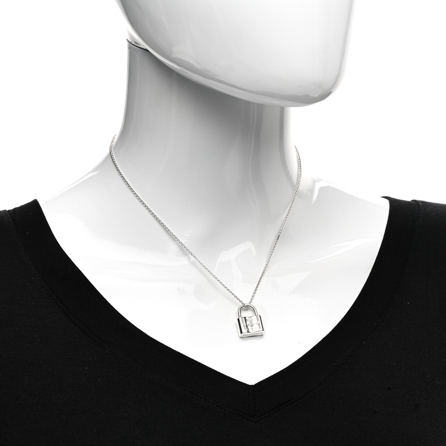 Sterling Silver 1837 Lock Charm Pendant Necklace