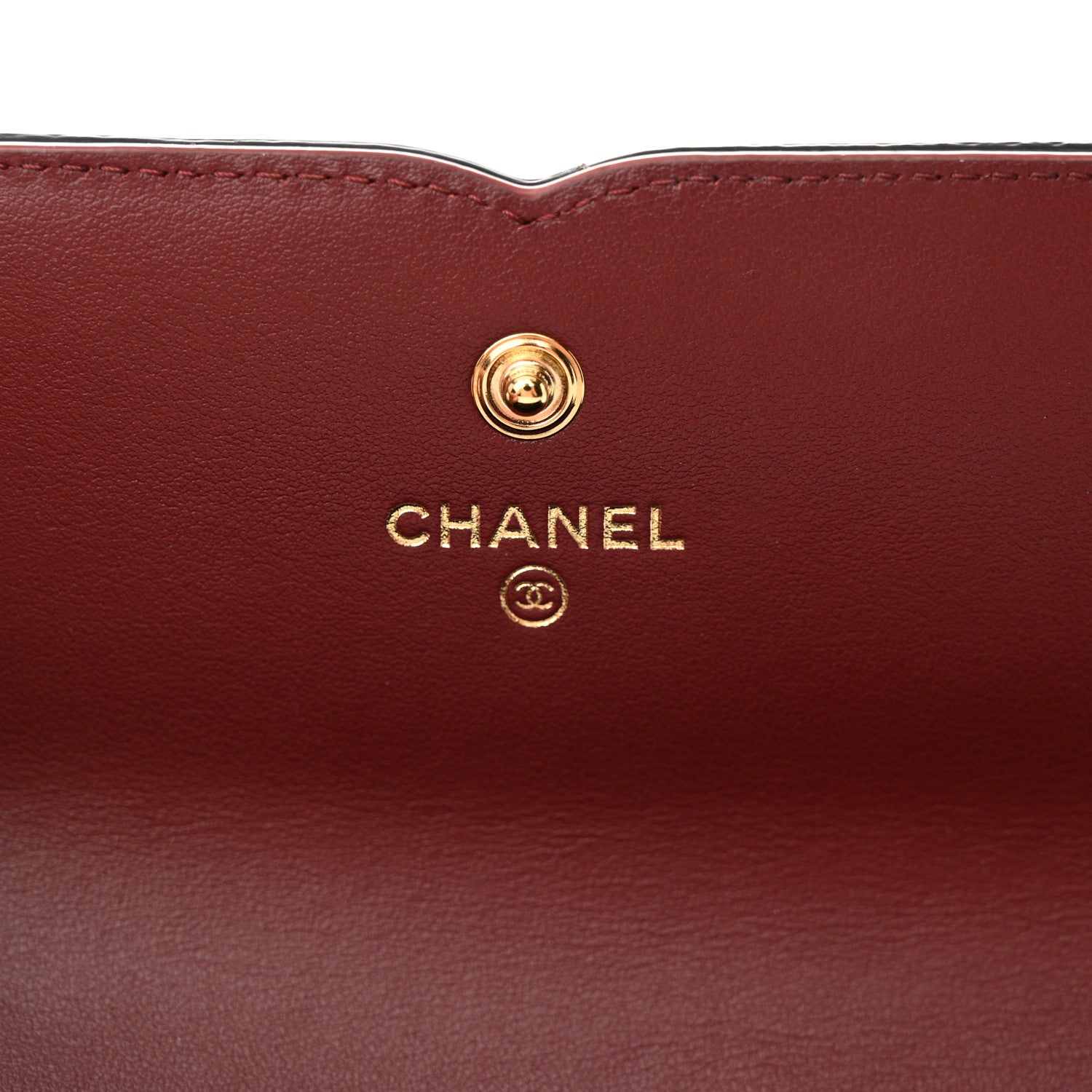 Chanel Caviar Quilted Filigree Large Gusset Flap Wallet Burgundy Black 6 of 8