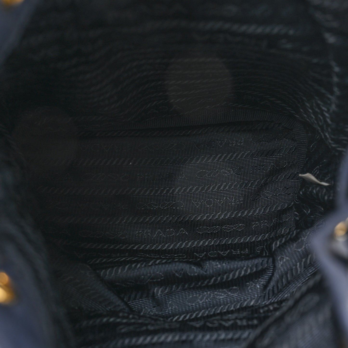 Saffiano Tessuto Nylon Mini Bucket Crossbody Bag Navy