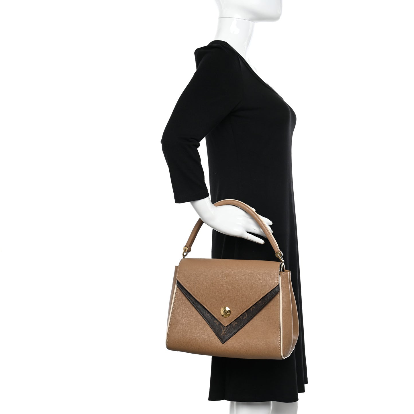 Grained Calfskin Monogram Double V Sesame