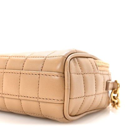 Saint Laurent Lambskin Carre Quilted Cassandre Mini Camera Bag Natural Tan 9 of 10