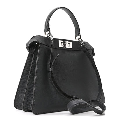 Fendi Cuoio Romano Selleria Chamois Medium Peekaboo I SEE U Satchel Asfalto Camelia 3 of 9