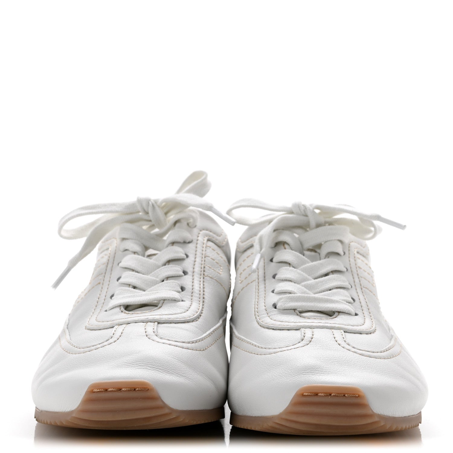 Hermes Supple Calfskin Master Sneakers 38 Beige Glaise 3 of 10