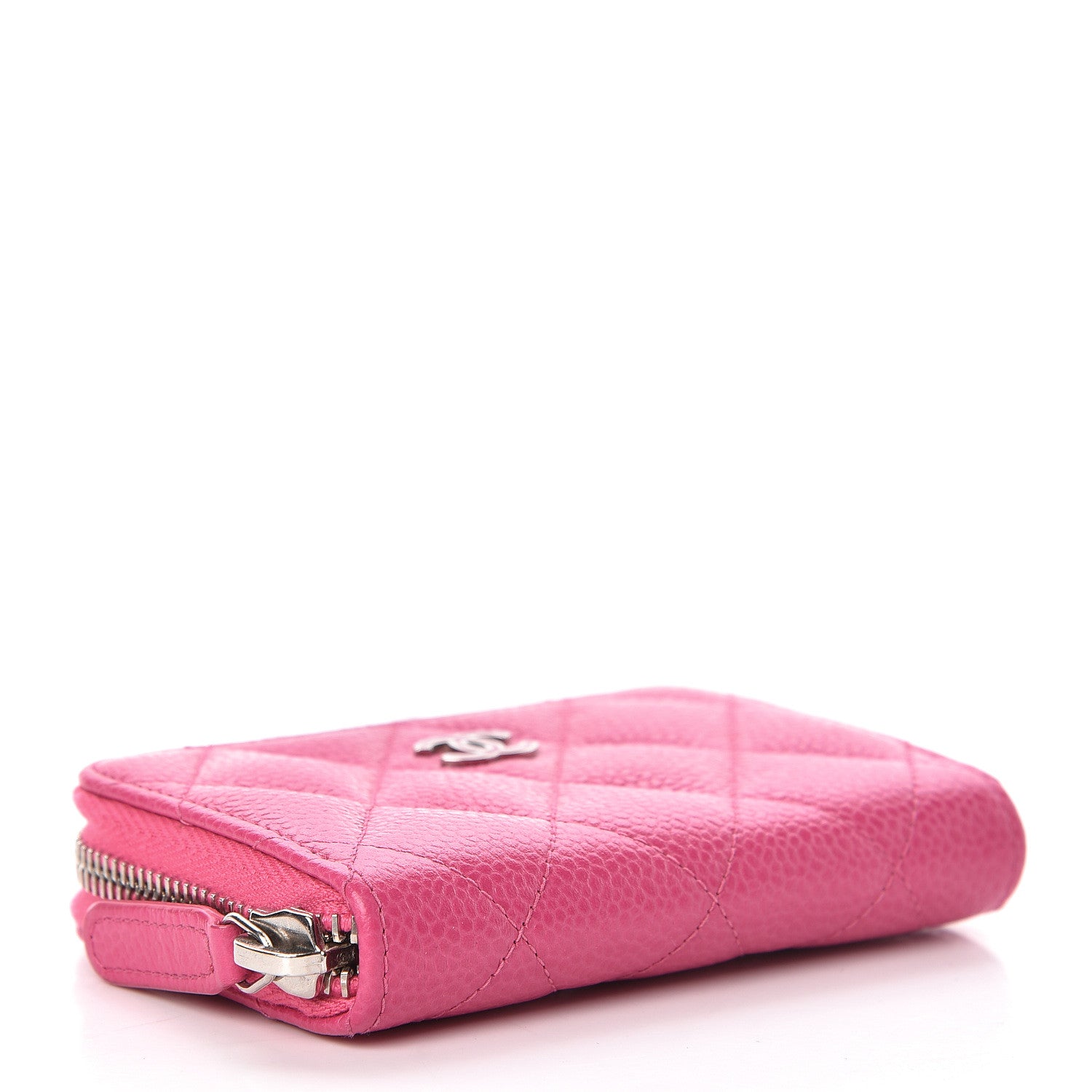 Chanel Caviar Quilted Zip Coin Purse Pink 4 of 7