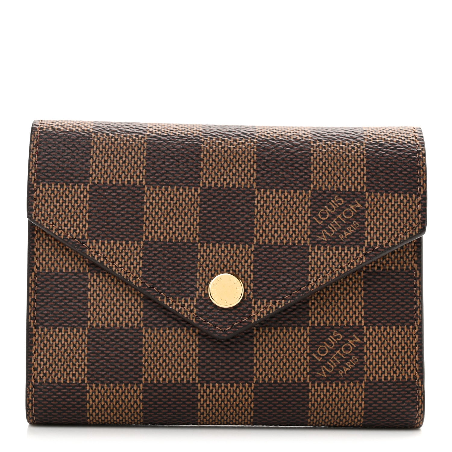Louis Vuitton Damier Ebene Victorine Wallet Red 1 of 6
