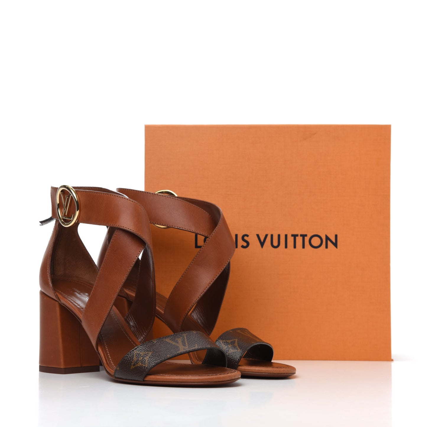 Calfskin Monogram Horizon Sandal 39 Cognac Brown