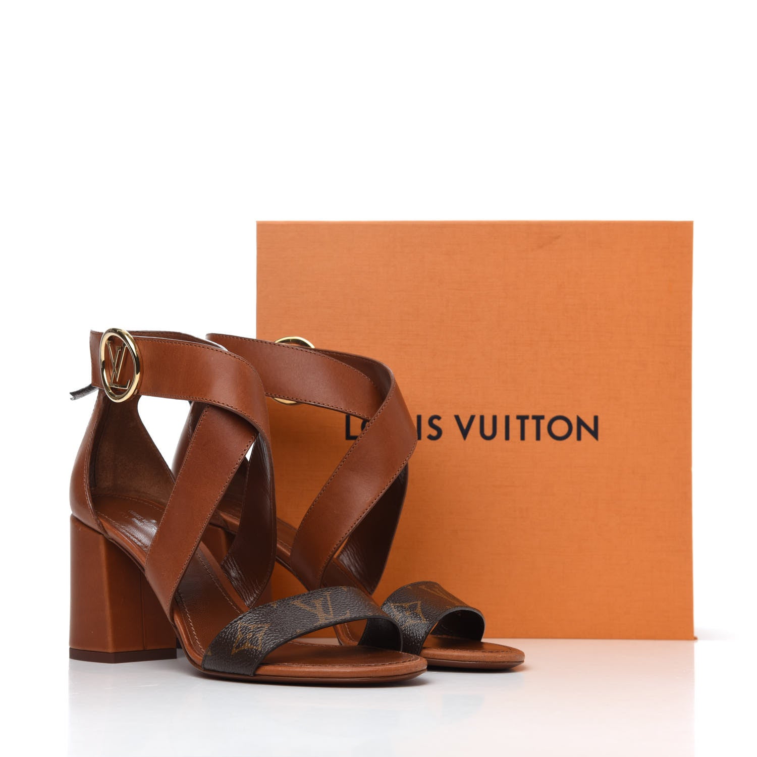 Louis Vuitton Calfskin Monogram Horizon Sandal 39 Cognac Brown 38 of 38