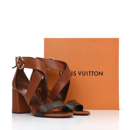 Louis Vuitton Calfskin Monogram Horizon Sandal 39 Cognac Brown 38 of 38