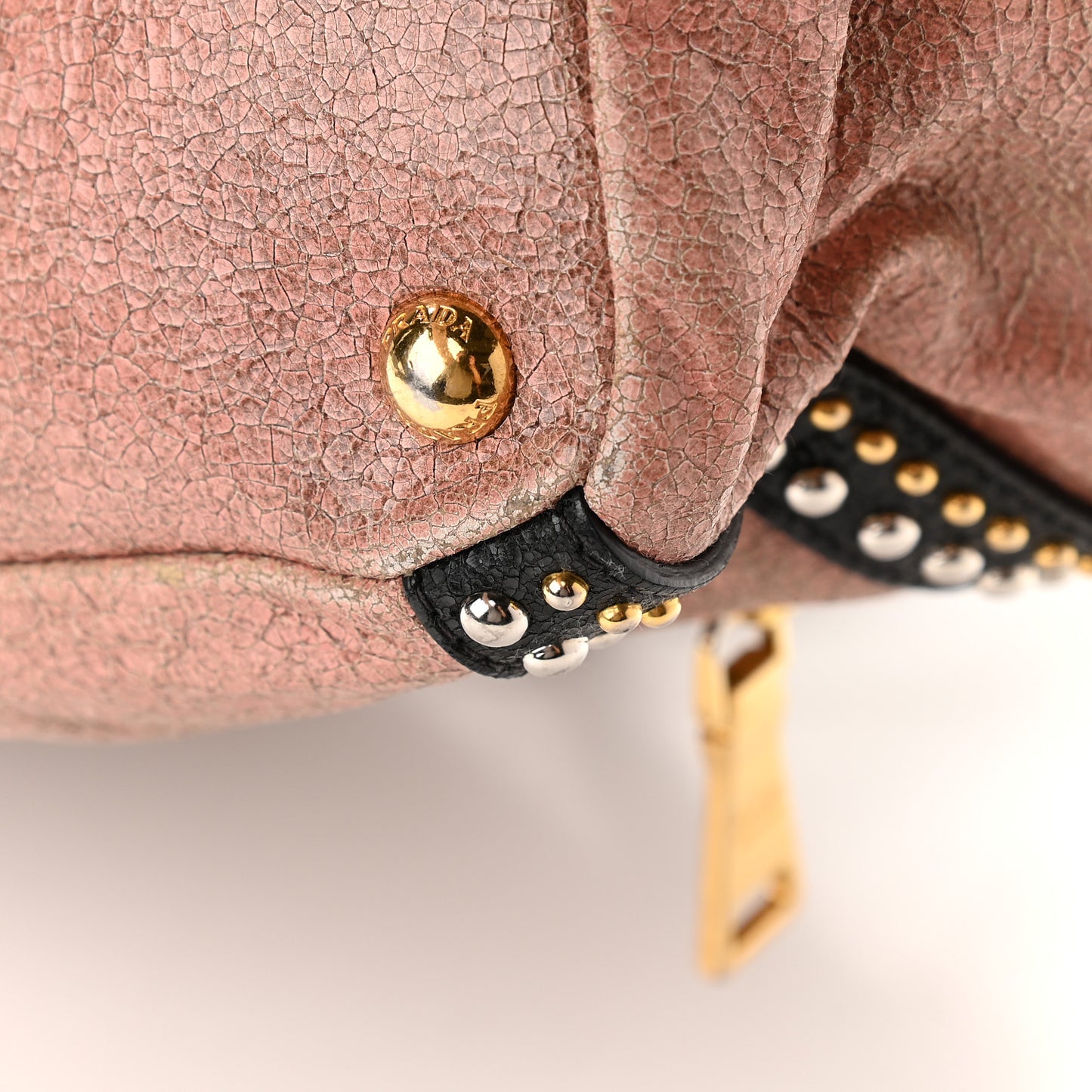 Craquele Studded Shoulder Bag Petalo