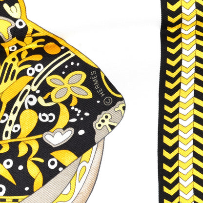 Hermes Silk Selle Des Steppes Scarf 90 White Or Black 3 of 4