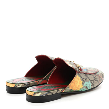 Gucci GG Supreme Monogram Tian Womens Princetown Slippers 39.5 Beige Ebony Multicolor 4 of 8