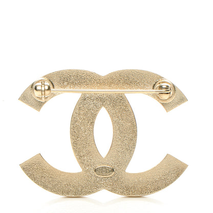 Chanel Enamel Striped CC Brooch Pink Gold 4 of 5