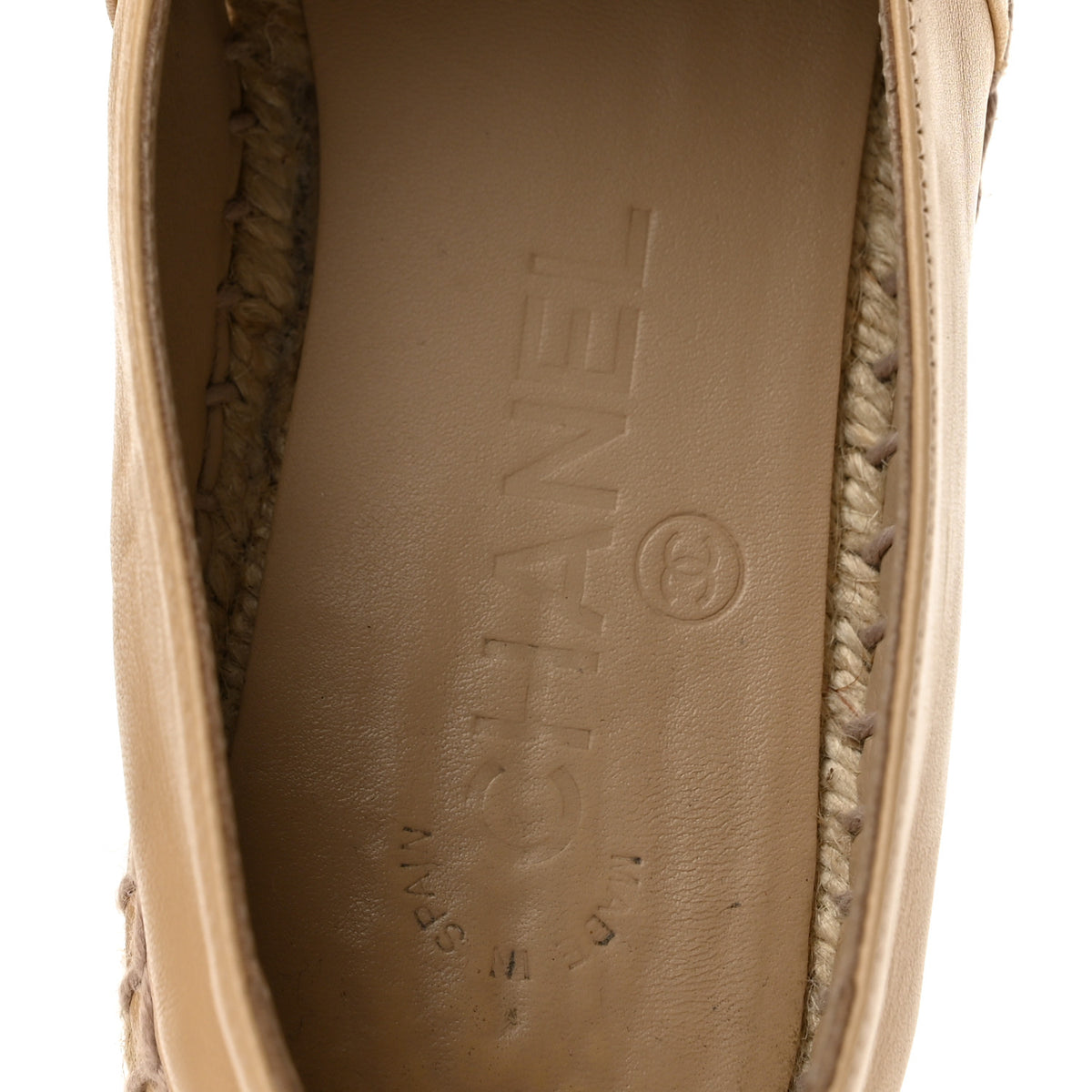 Lambskin CC Espadrilles 38 Beige Black
