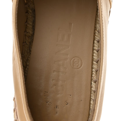 Chanel Lambskin CC Espadrilles 38 Beige Black 8 of 9