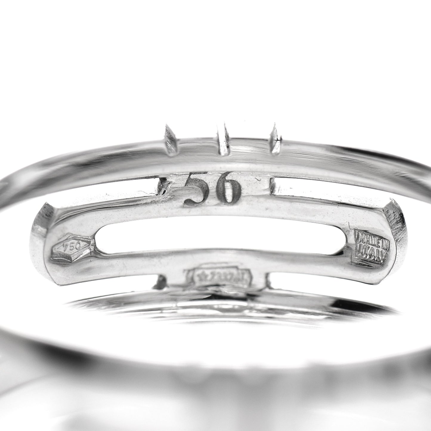 18K White Gold Wide Parentesi Band Ring 56 7.5