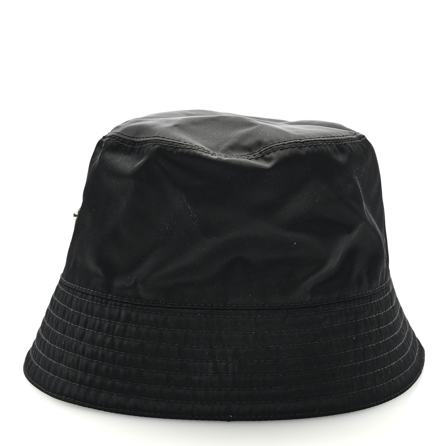 Prada Re-Nylon Metal Triangle Logo Womens Bucket Hat S Black 4 of 7