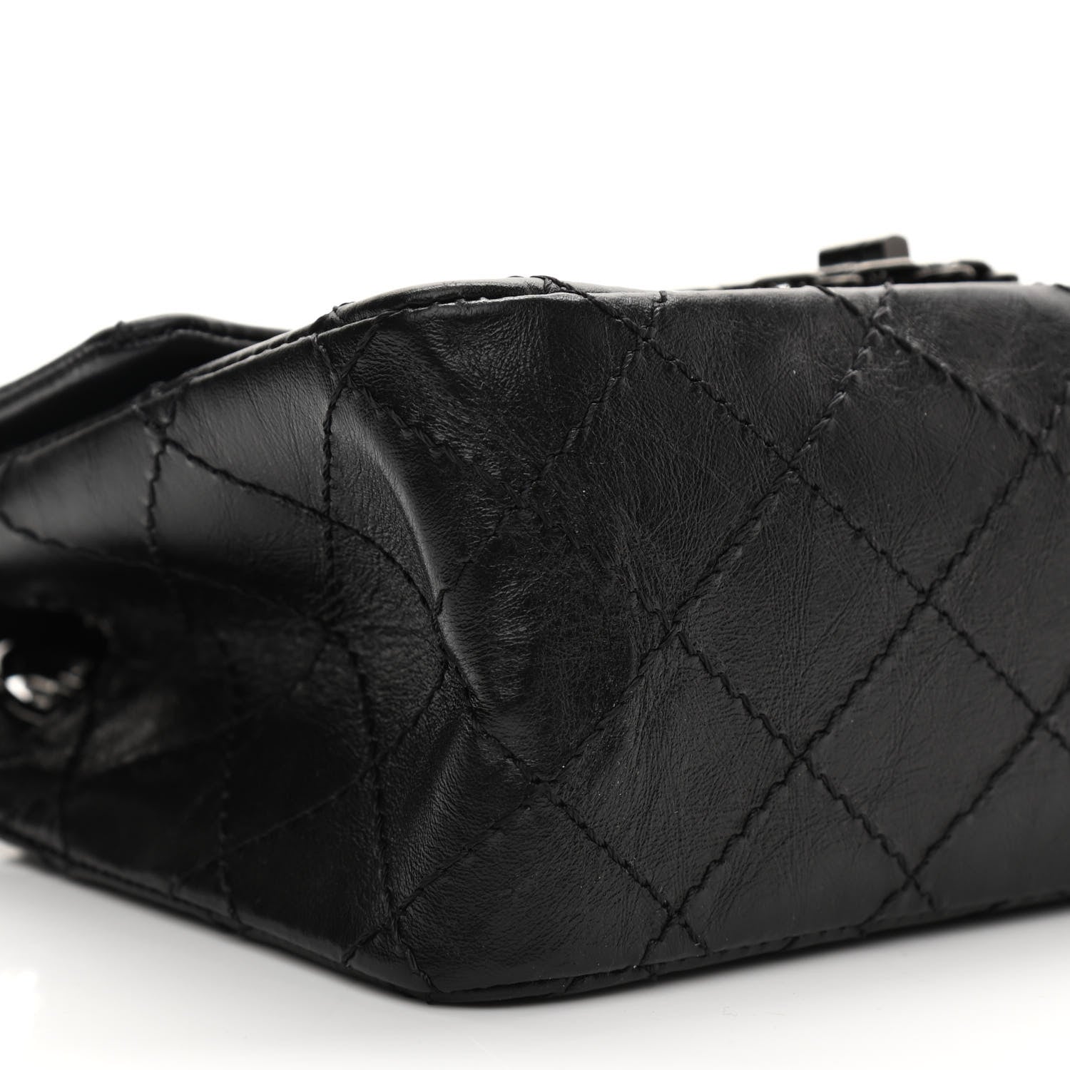 Chanel Aged Calfskin Quilted 2.55 Reissue Mini Flap So Black 9 of 10