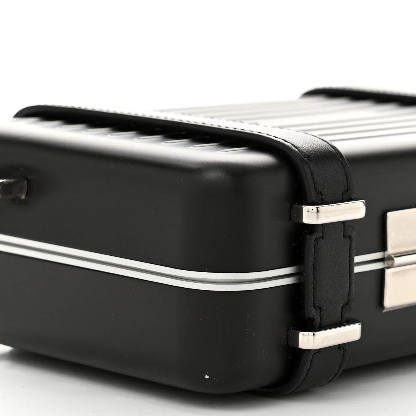 X RIMOWA Aluminum Personal Clutch On Strap Black