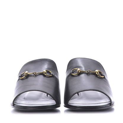 Gucci Malaga Kid Horsebit Slide Sandals 39 Black 2 of 11