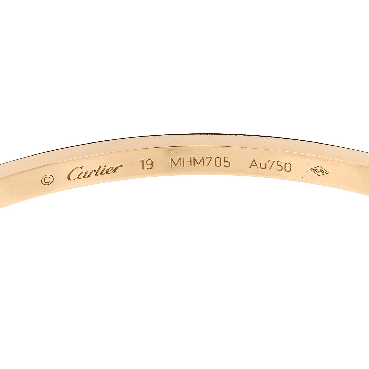 18K Yellow Gold 6 Diamond Small LOVE Bracelet 19