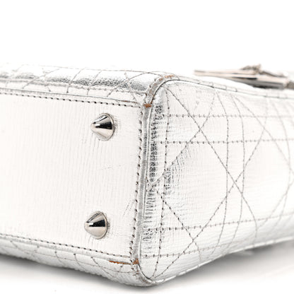 Christian Dior Metallic Grained Calfskin Cannage Small Lucky Badges My Lady Dior Silver 10 of 14