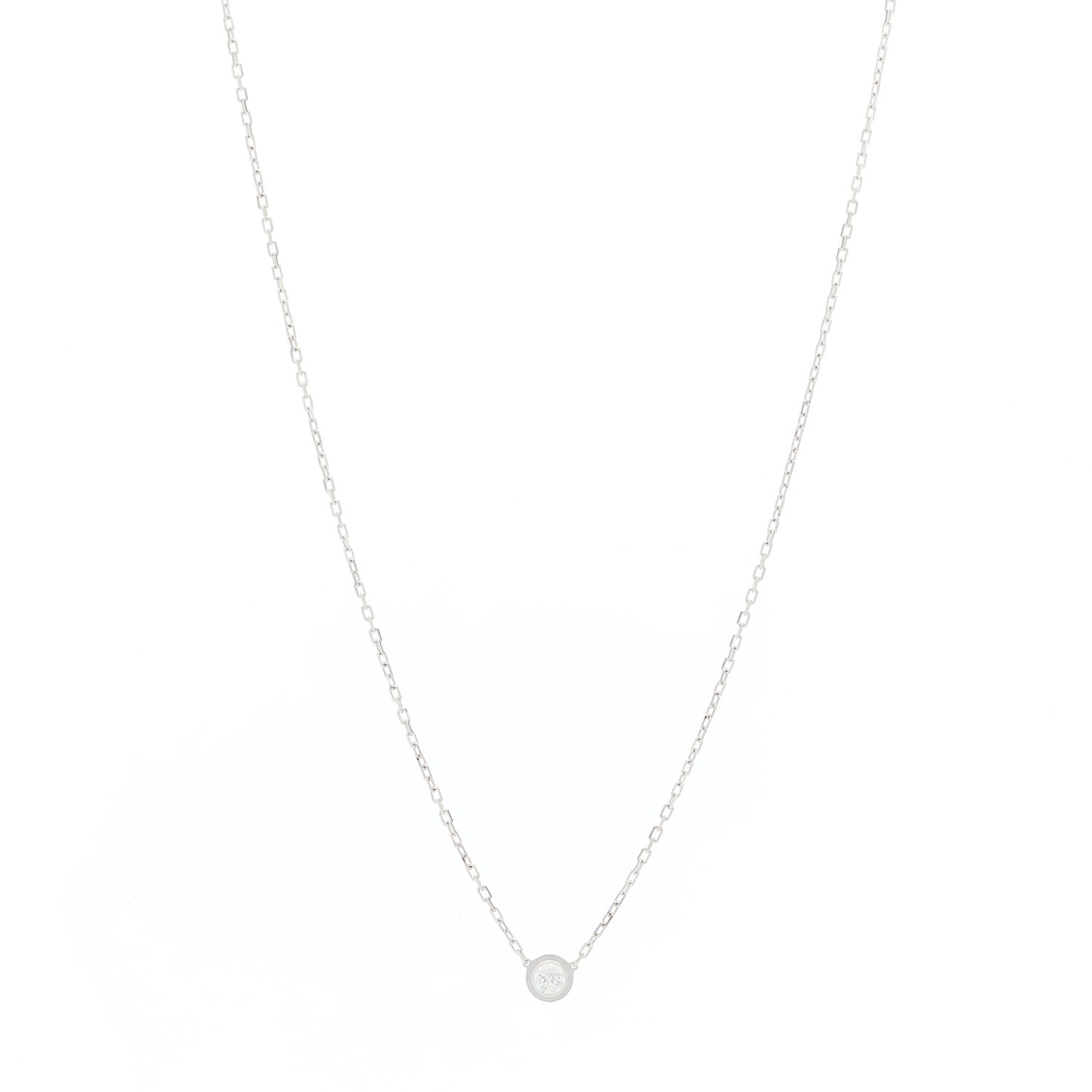 18K White Gold Diamond LM D'Amour Pendant Necklace