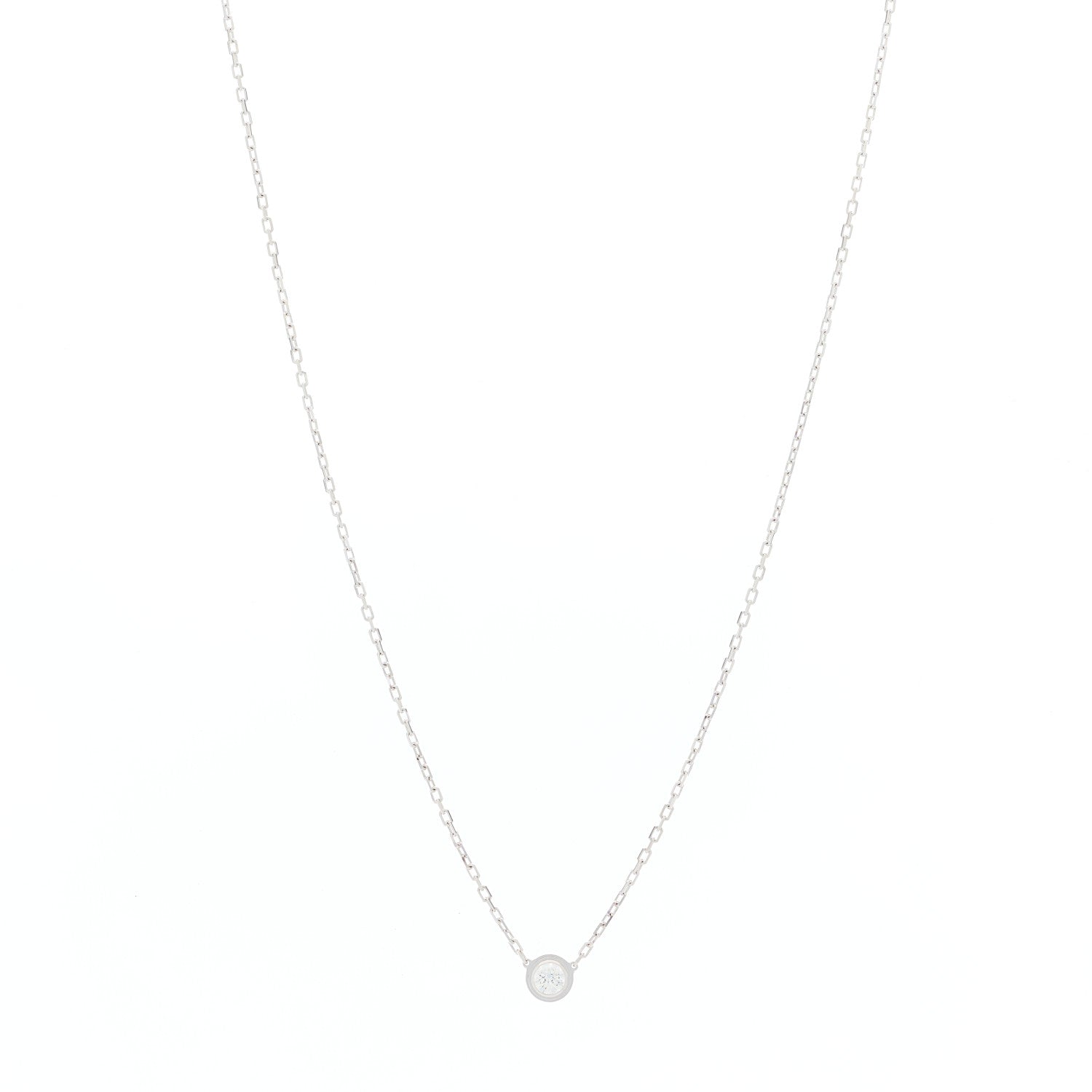 Cartier 18K White Gold Diamond LM D'Amour Pendant Necklace 1 of 4