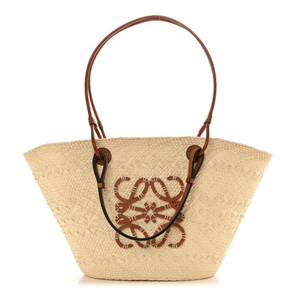 Loewe Iraca Palm Calfskin Medium Anagram Basket Bag Natural Tan 1 of 10