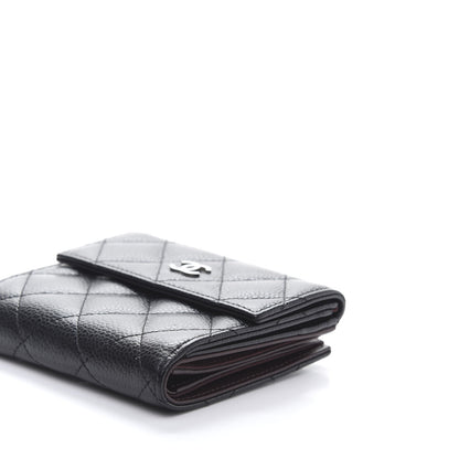 Chanel Caviar Quilted Compact French Flap Wallet Black 7 of 10