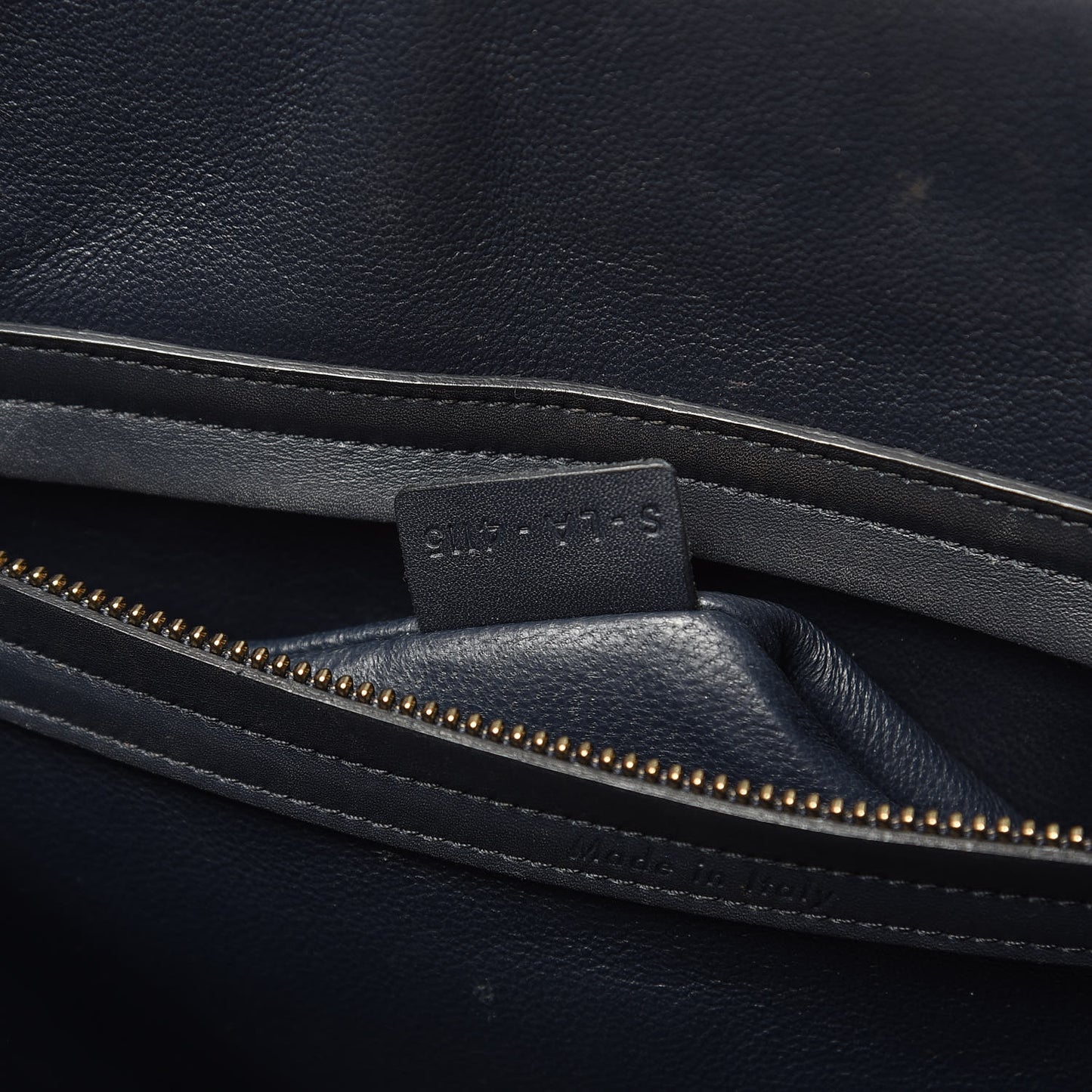 Crocodile Embossed Calfskin Medium Phantom Luggage Navy Blue