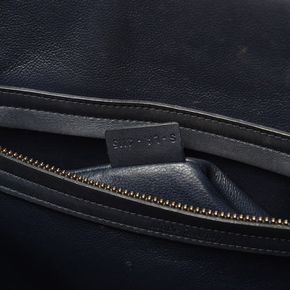 Celine Crocodile Embossed Calfskin Medium Phantom Luggage Navy Blue 7 of 21