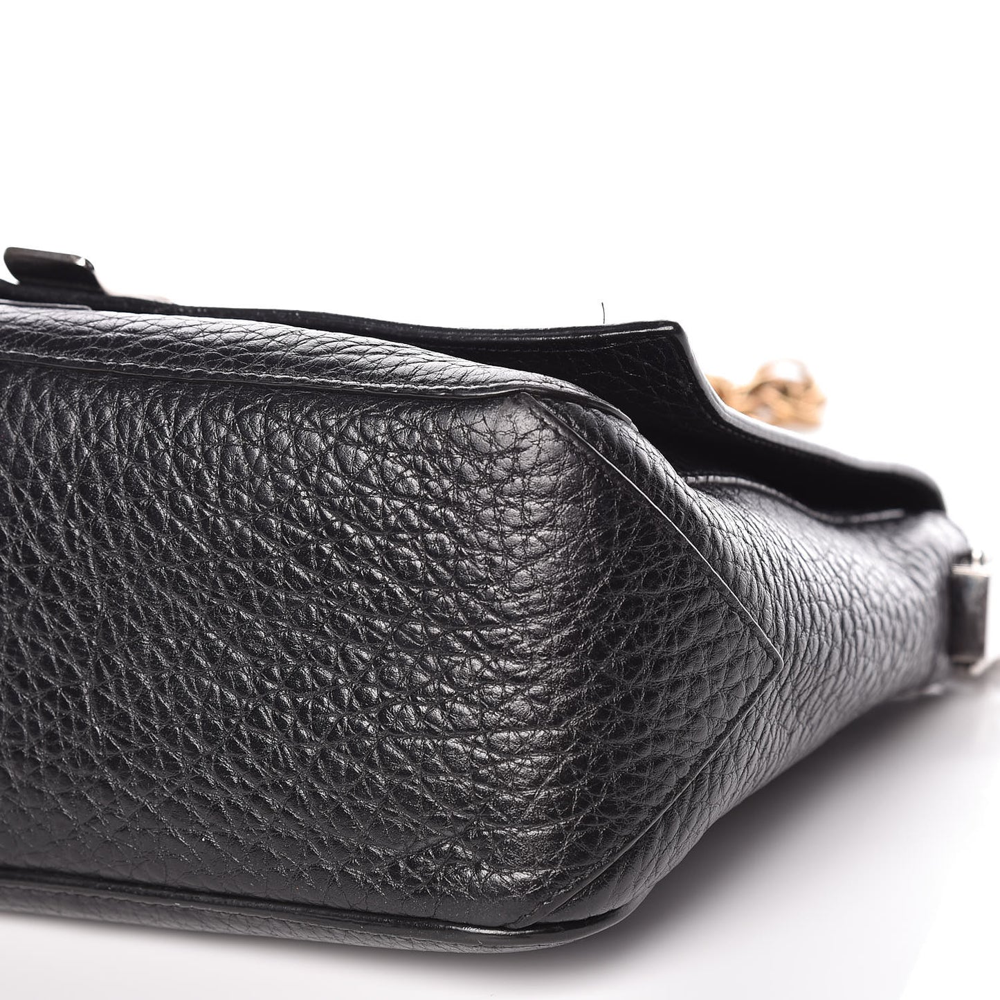 Pebbled Calfskin Small Courier Black