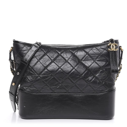 Chanel Aged Calfskin Quilted Medium Gabrielle Hobo Black 1 of 12